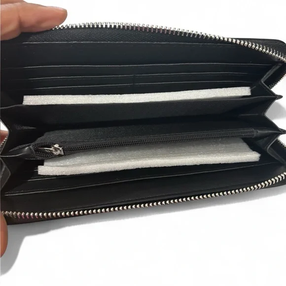 Studded Black Wallet with Motorcycle Design - Picture 4 of 4